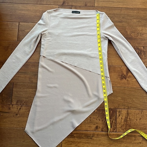 Zara Asymmetrical Long Sleeve Top Dusty Size S - Picture 5 of 6